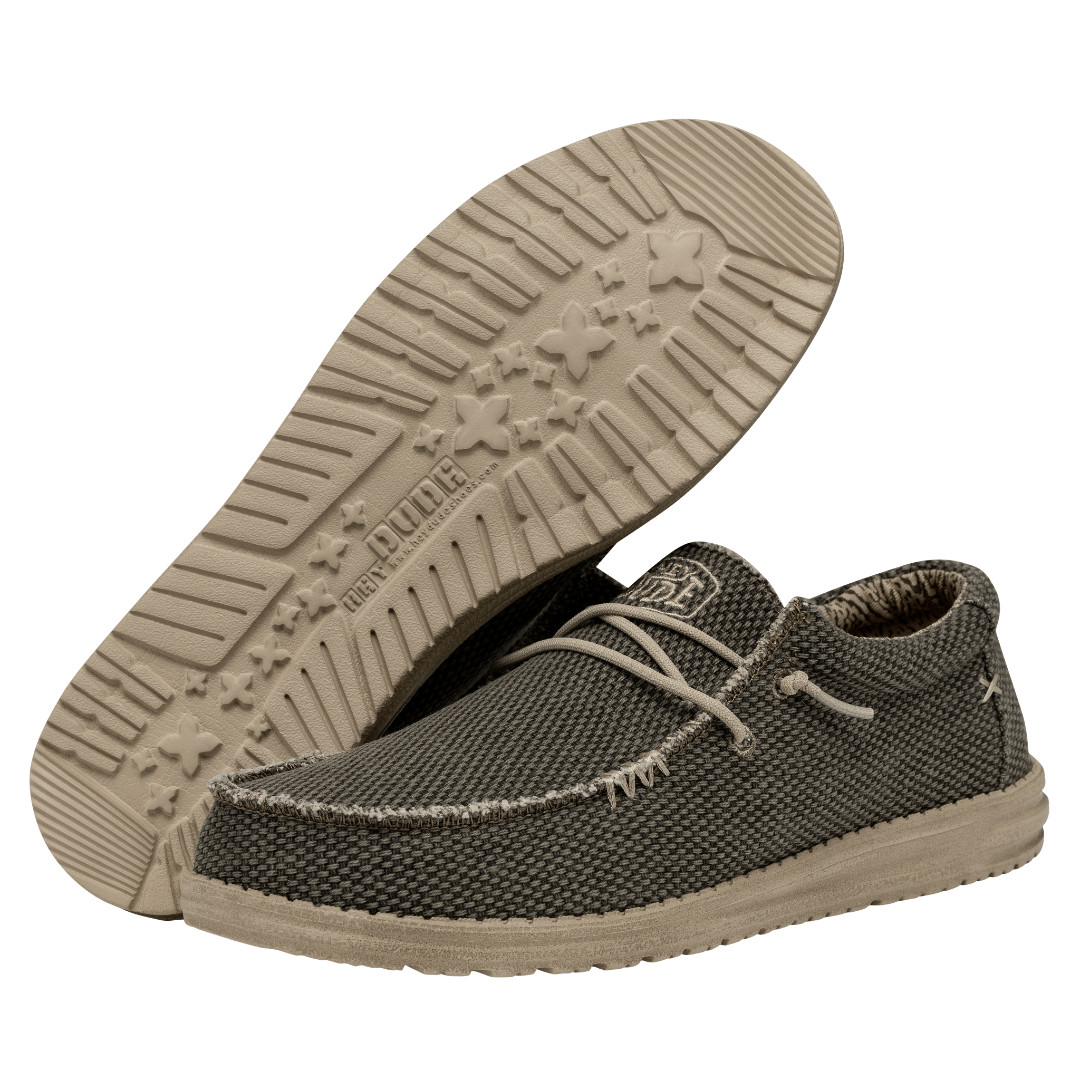 Hey Dude Men's Wally Braided Lifestyle Shoes in Army