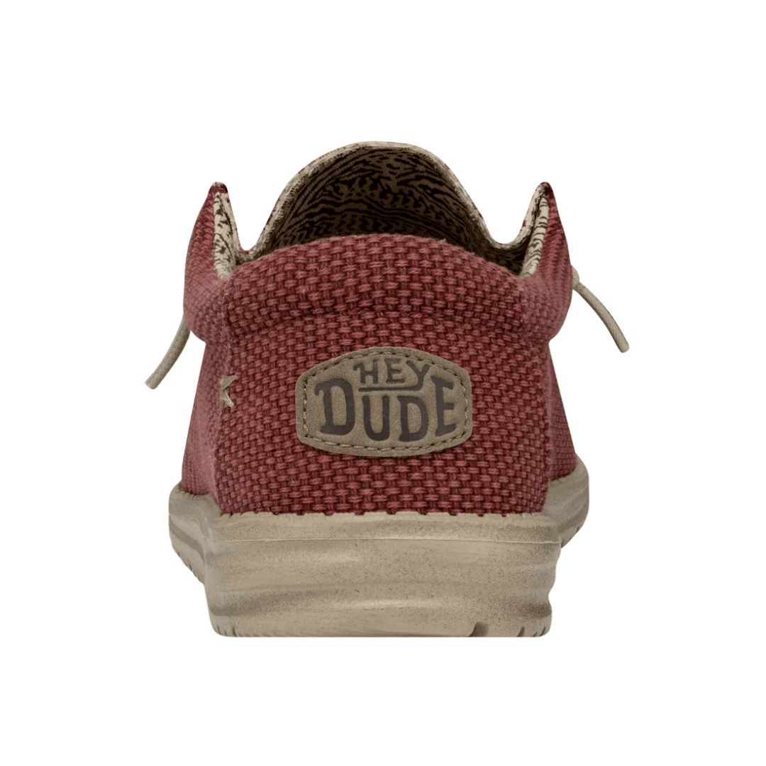 Hey Dude Men's Wally Braided Lifestyle Shoes in Pompeian Red