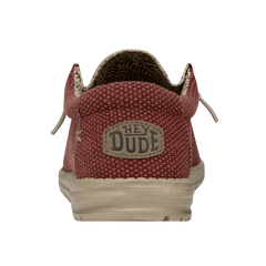 Hey Dude Men's Wally Braided Lifestyle Shoes in Pompeian Red