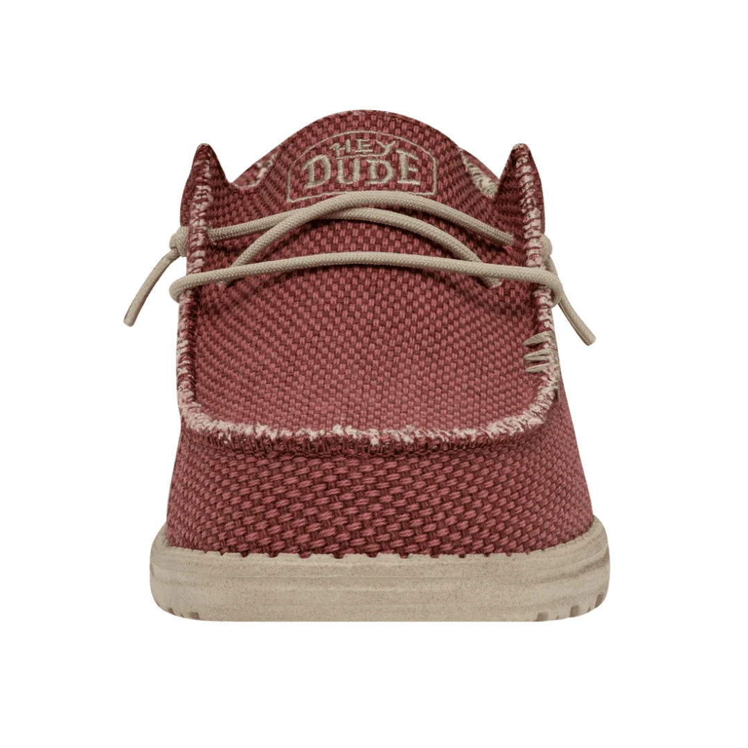 Hey Dude Men's Wally Braided Lifestyle Shoes in Pompeian Red