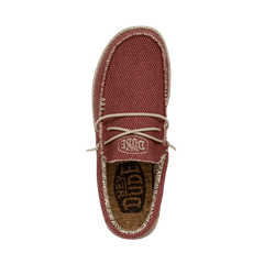 Hey Dude Men's Wally Braided Lifestyle Shoes in Pompeian Red