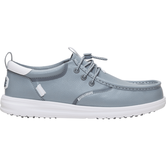 Hey Dude Men's Wally Golf Classic Toggle Shoes in White and Light Blue