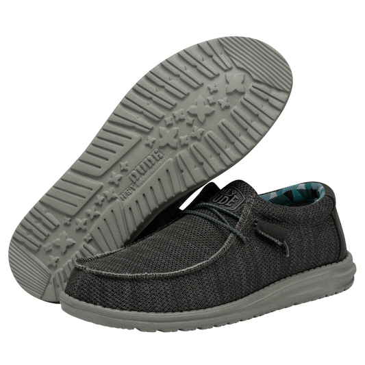 Hey Dude Men's Wally Sox Lifestyle Shoes in Charcoal