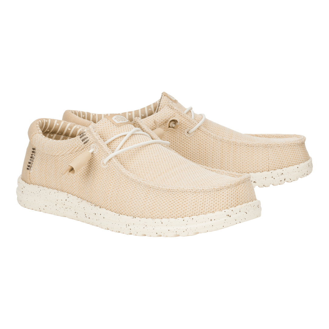 Hey Dude Men's Wally Sox Lifestyle Shoes in Irish Cream & Egret