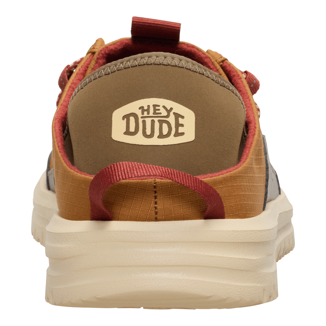 Hey Dude Mens Bradley Blipper Nylon Lifestyle Shoes in Bone Brown and Multi