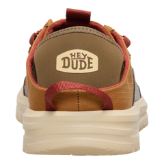 Hey Dude Mens Bradley Blipper Nylon Lifestyle Shoes in Bone Brown and Multi