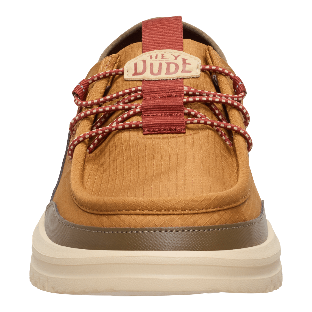 Hey Dude Mens Bradley Blipper Nylon Lifestyle Shoes in Bone Brown and Multi