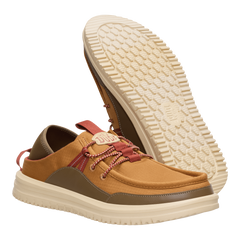 Hey Dude Mens Bradley Blipper Nylon Lifestyle Shoes in Bone Brown and Multi