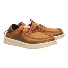 Hey Dude Mens Bradley Blipper Nylon Lifestyle Shoes in Bone Brown and Multi