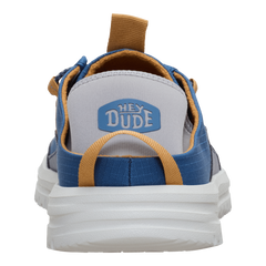 Hey Dude Mens Bradley Blipper Nylon Lifestyle Shoe in Ensign Blue and Multi