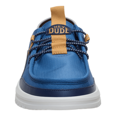 Hey Dude Mens Bradley Blipper Nylon Lifestyle Shoe in Ensign Blue and Multi