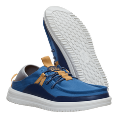 Hey Dude Mens Bradley Blipper Nylon Lifestyle Shoe in Ensign Blue and Multi