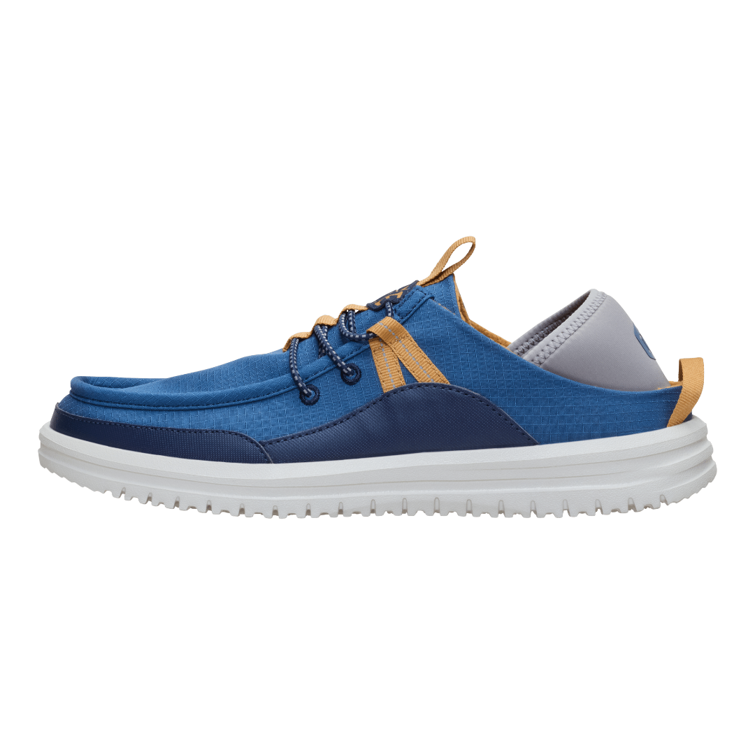 Hey Dude Mens Bradley Blipper Nylon Lifestyle Shoe in Ensign Blue and Multi