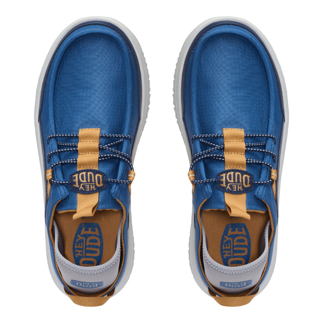 Hey Dude Mens Bradley Blipper Nylon Lifestyle Shoe in Ensign Blue and Multi