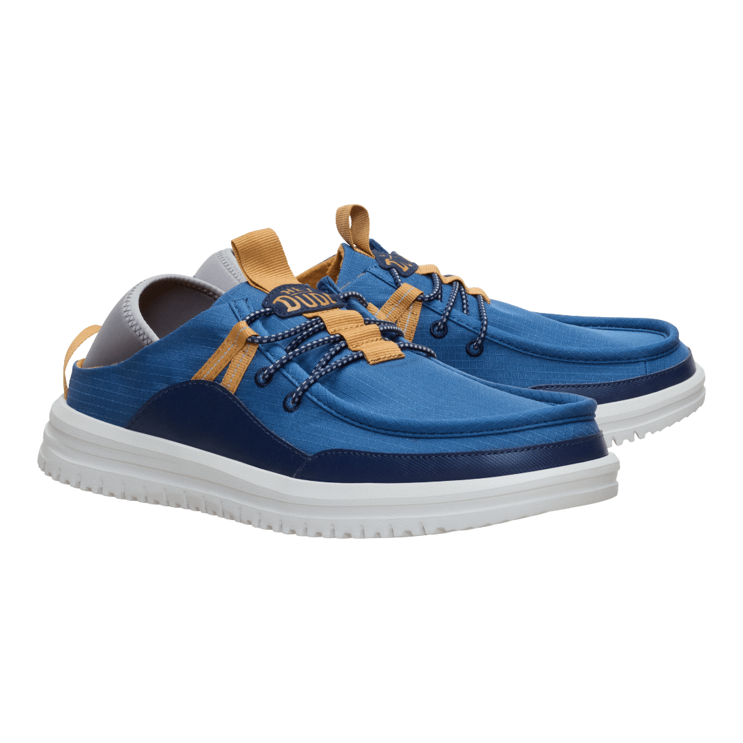 Hey Dude Mens Bradley Blipper Nylon Lifestyle Shoe in Ensign Blue and Multi