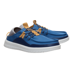 Hey Dude Mens Bradley Blipper Nylon Lifestyle Shoe in Ensign Blue and Multi