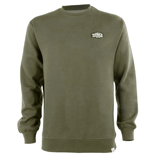 Hey Dude Mens Buckle Logo Crew in Olive