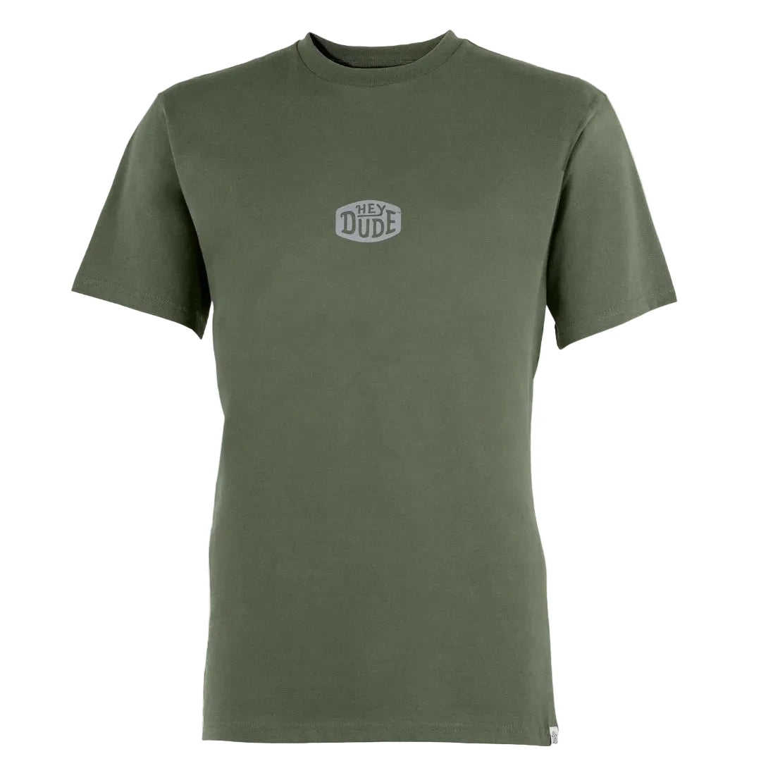Hey Dude Mens Buckle Logo Tee in Olive