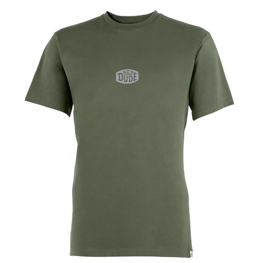 Hey Dude Mens Buckle Logo Tee in Olive