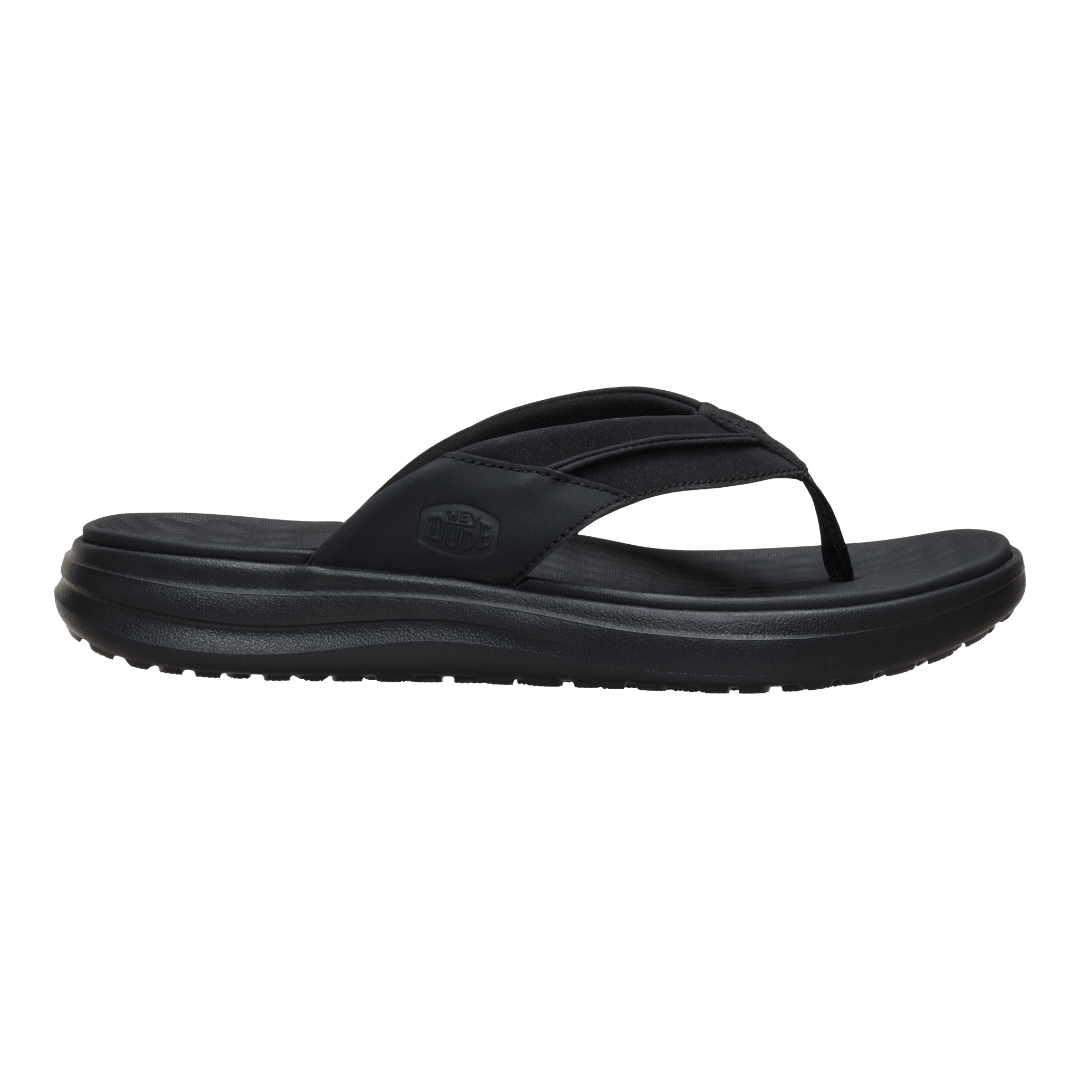 Hey Dude Mens Finn Flip Lifestyle Shoes in Black