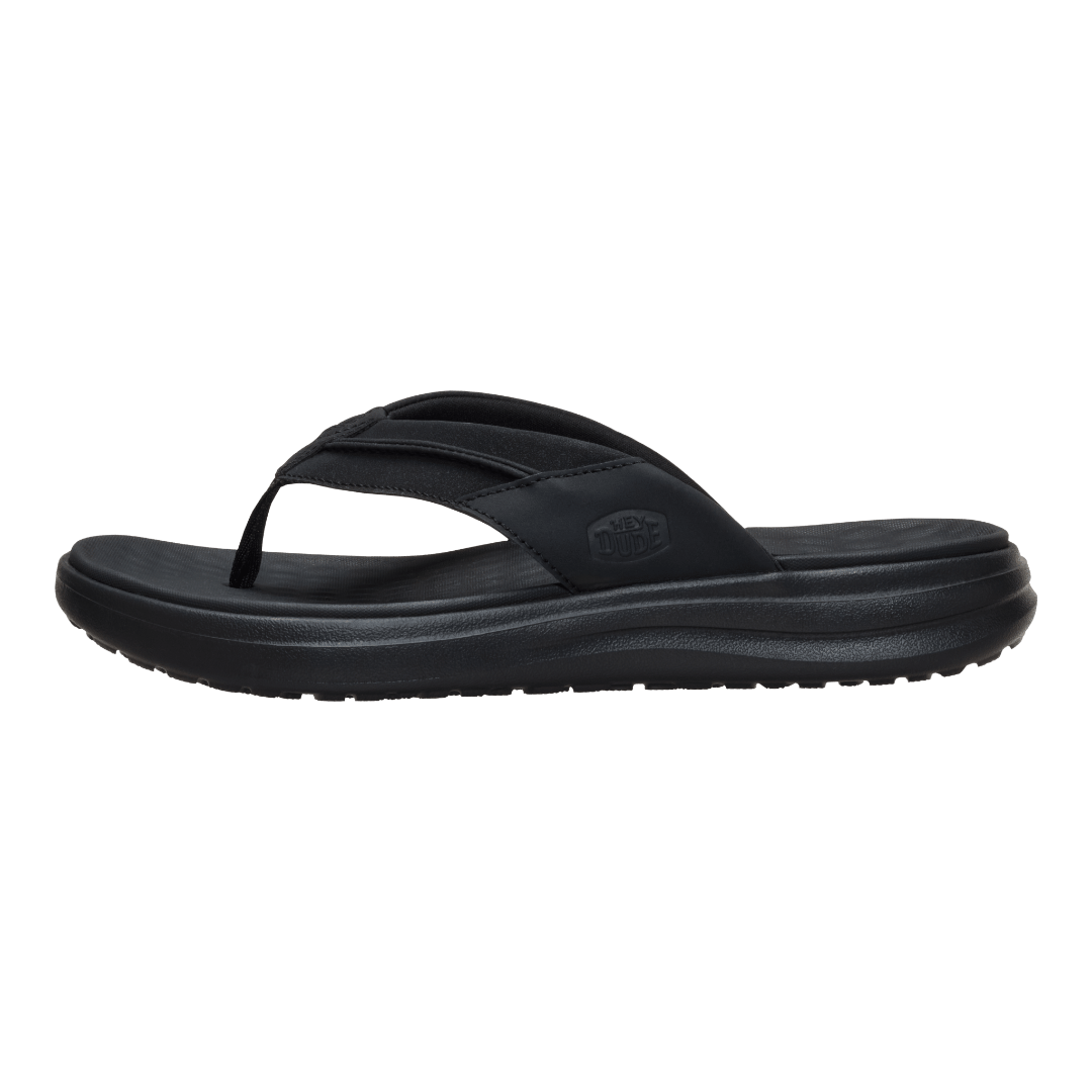 Hey Dude Mens Finn Flip Lifestyle Shoes in Black