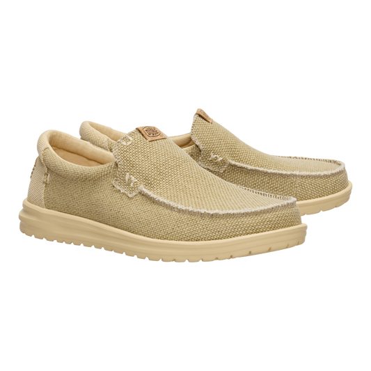 Hey Dude Mens Mikka Braided Lifestyle Shoes in Olive Grey and Boulder Tan