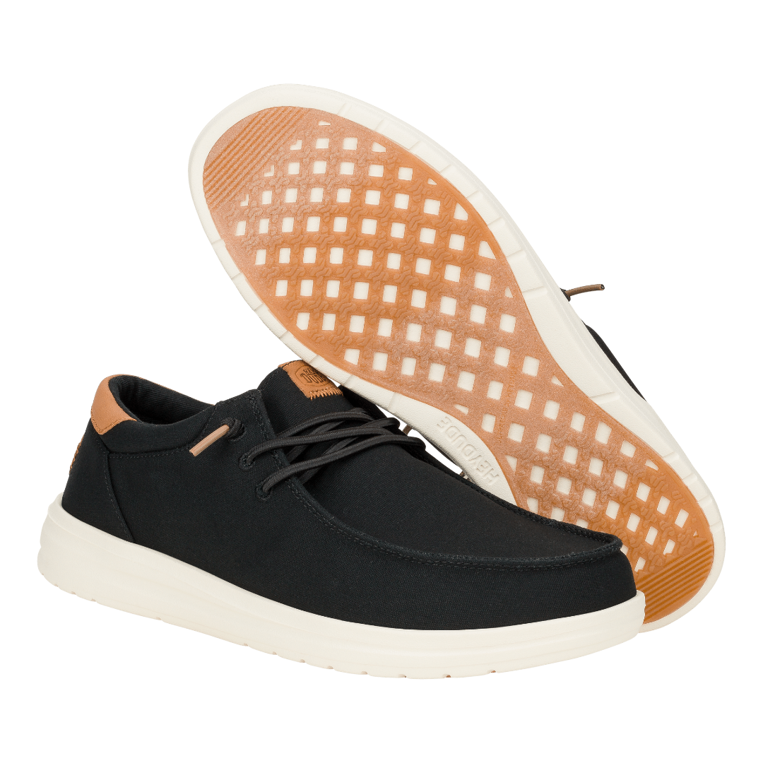 Hey Dude Mens Paul Canvas Lifestyle Shoes in  Black