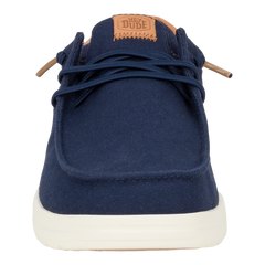 Hey Dude Mens Paul Canvas Lifestyle Shoes in Navy Blazer