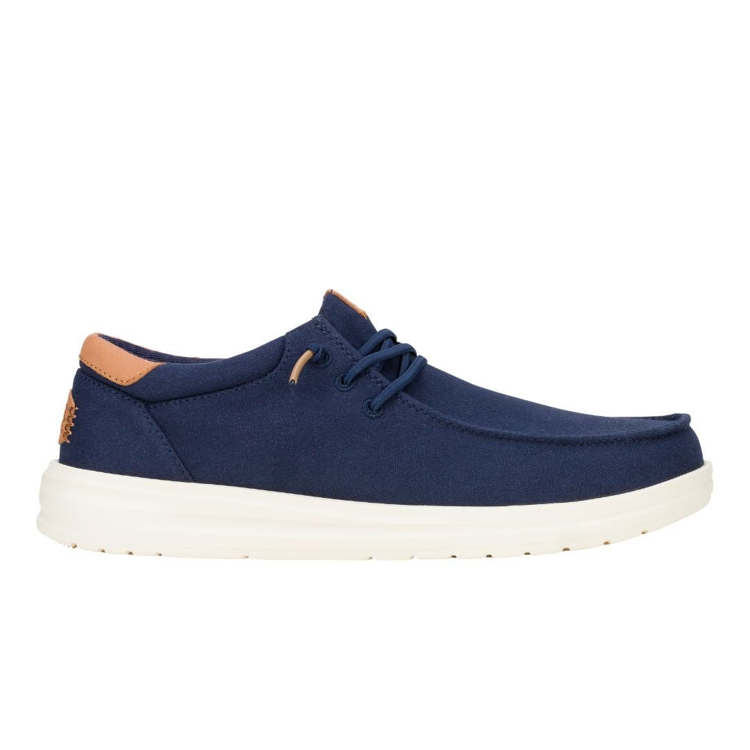 Hey Dude Mens Paul Canvas Lifestyle Shoes in Navy Blazer