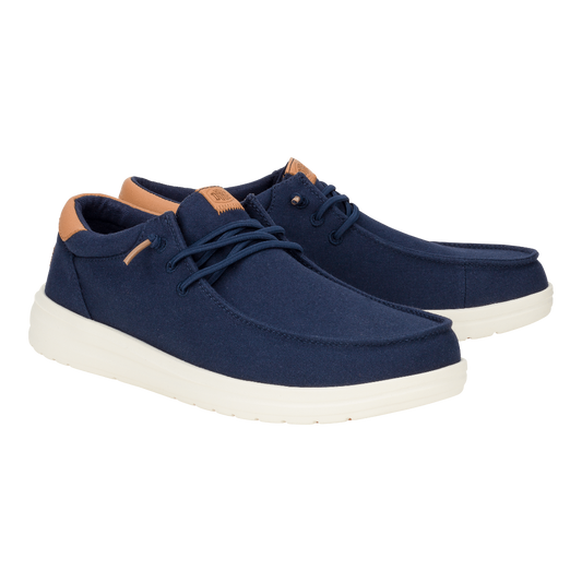 Hey Dude Mens Paul Canvas Lifestyle Shoes in Navy Blazer