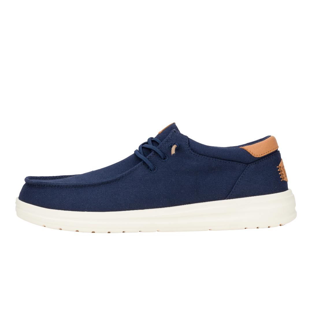 Hey Dude Mens Paul Canvas Lifestyle Shoes in Navy Blazer