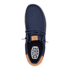 Hey Dude Mens Paul Canvas Lifestyle Shoes in Navy Blazer