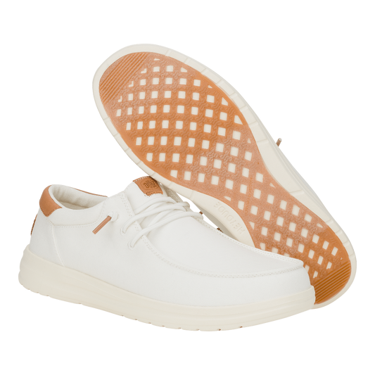 Hey Dude Mens Paul Canvas Lifestyle Shoes in White