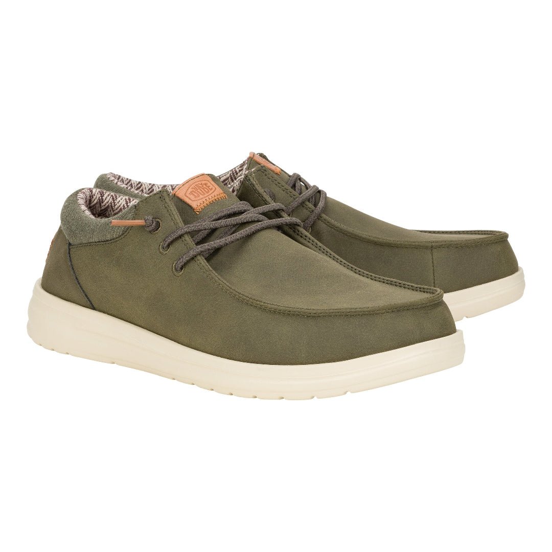 Hey Dude Mens Paul Classic Shoes in Olive