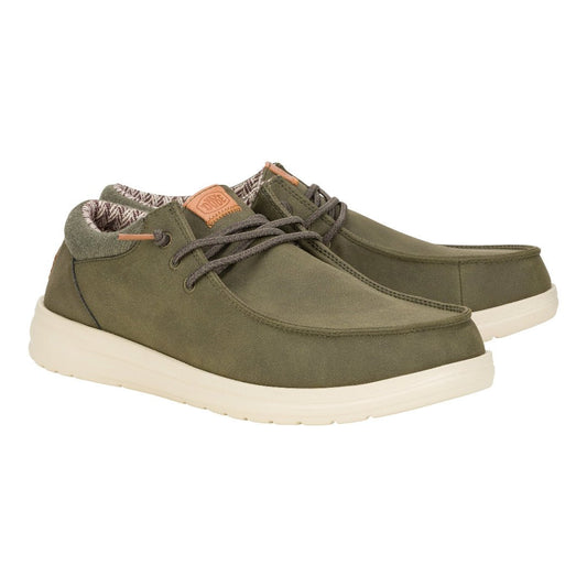 Hey Dude Mens Paul Classic Shoes in Olive