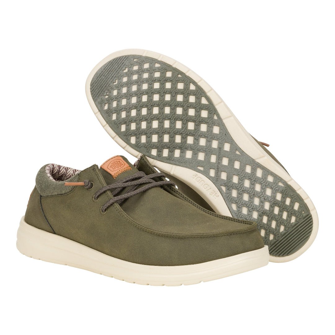 Hey Dude Mens Paul Classic Shoes in Olive