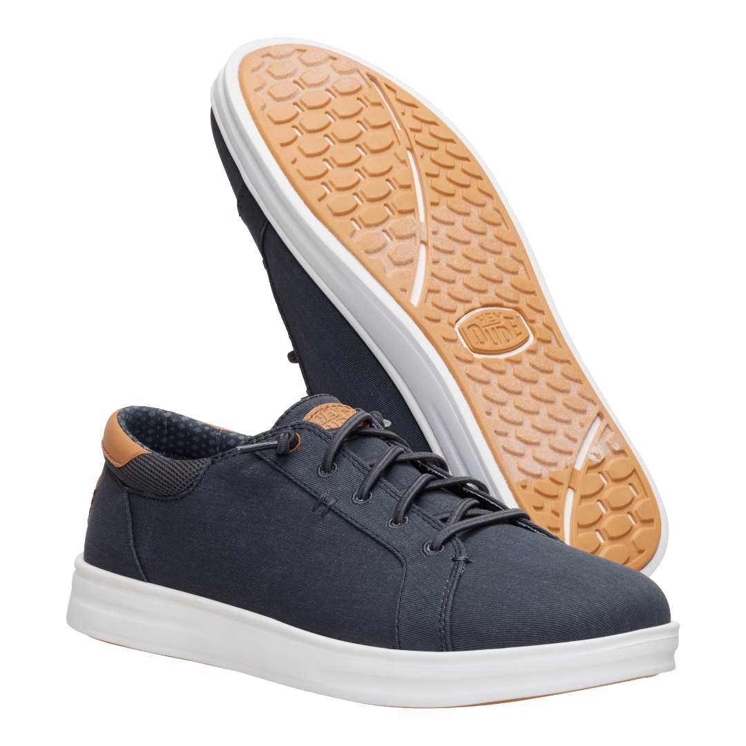 Hey Dude Mens Paul Pro Canvas Lifestyle Shoes in Black Oyster