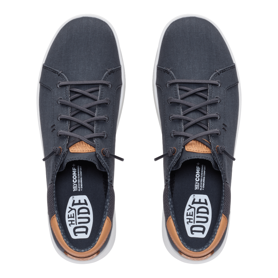 Hey Dude Mens Paul Pro Canvas Lifestyle Shoes in Black Oyster