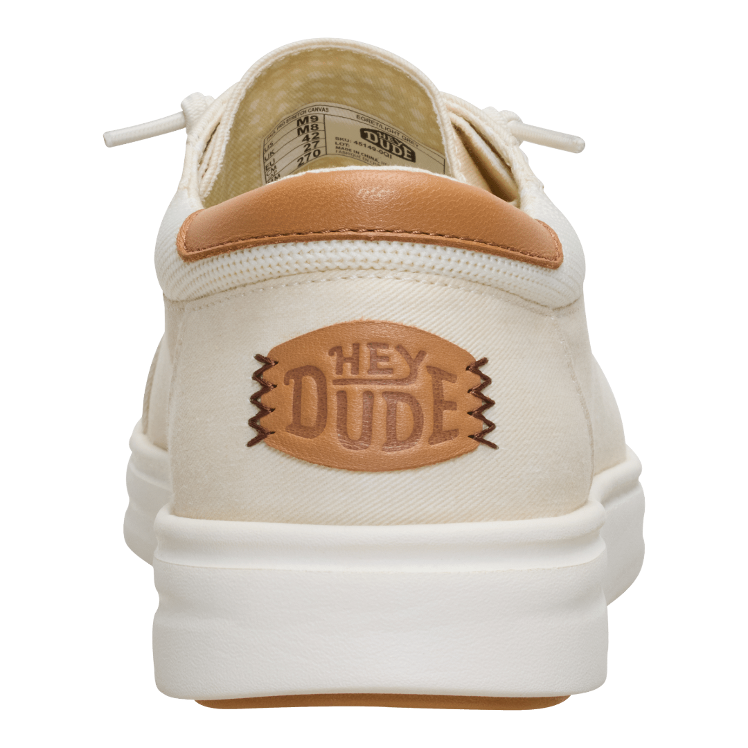 Hey Dude Mens Paul Pro Canvas Lifestyle Shoes in  Egret and Light Grey