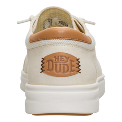 Hey Dude Mens Paul Pro Canvas Lifestyle Shoes in  Egret and Light Grey