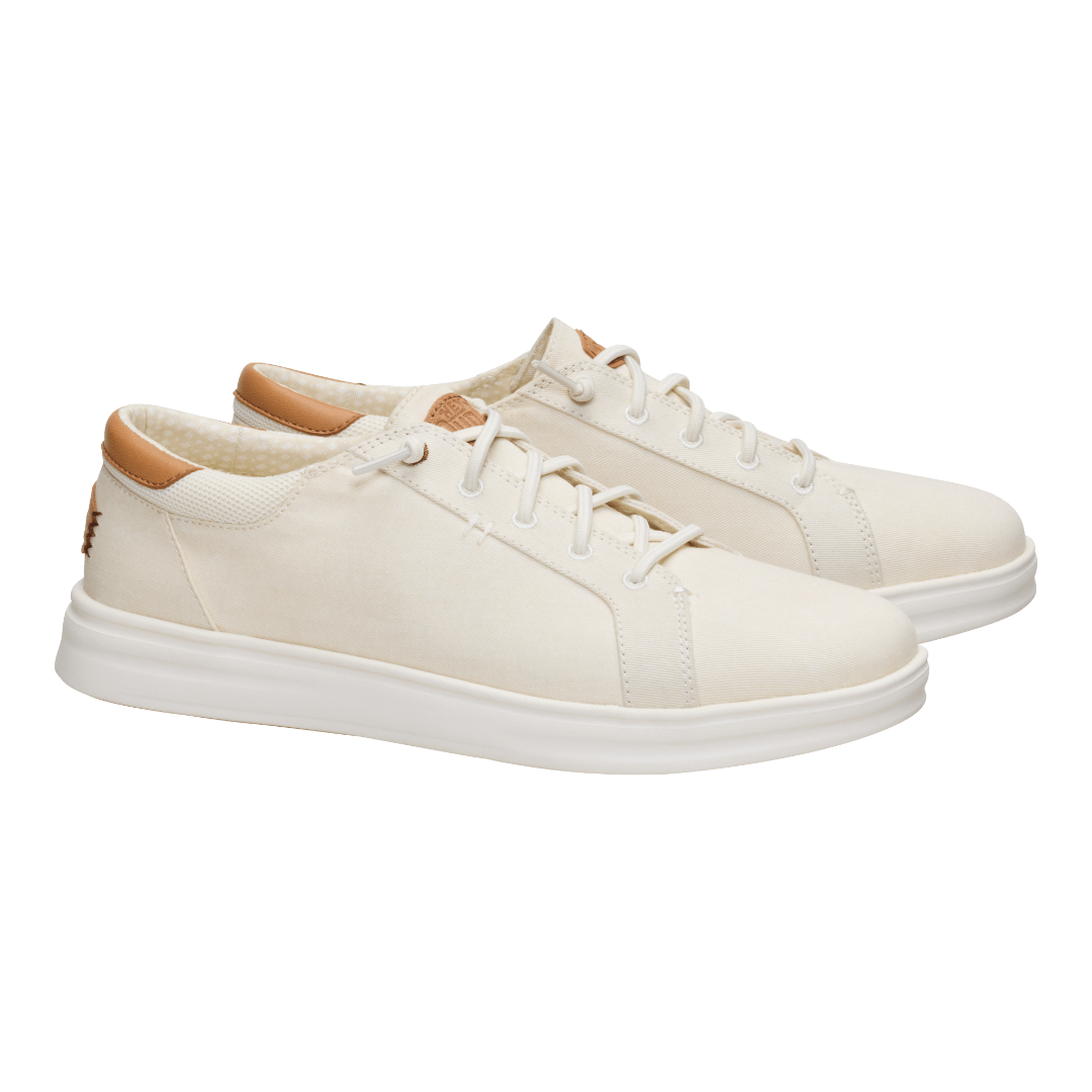 Hey Dude Mens Paul Pro Canvas Lifestyle Shoes in  Egret and Light Grey