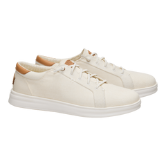 Hey Dude Mens Paul Pro Canvas Lifestyle Shoes in  Egret and Light Grey