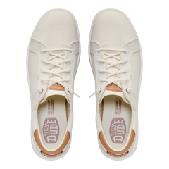 Hey Dude Mens Paul Pro Canvas Lifestyle Shoes in  Egret and Light Grey