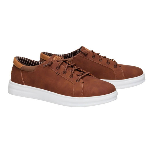 Hey Dude Mens Paul Pro Classic Lifestyle Shoes in Cognac