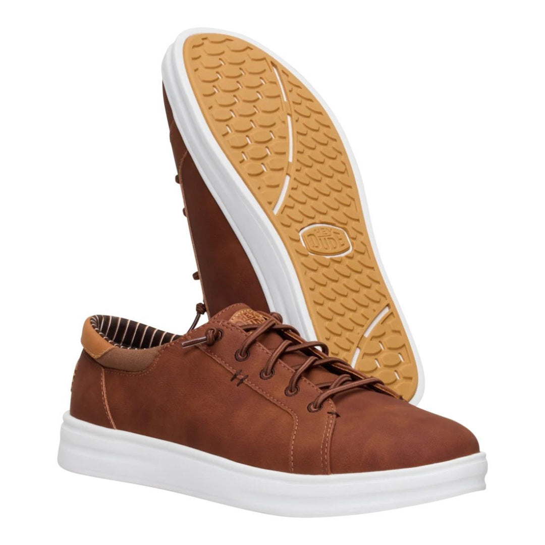 Hey Dude Mens Paul Pro Classic Lifestyle Shoes in Cognac
