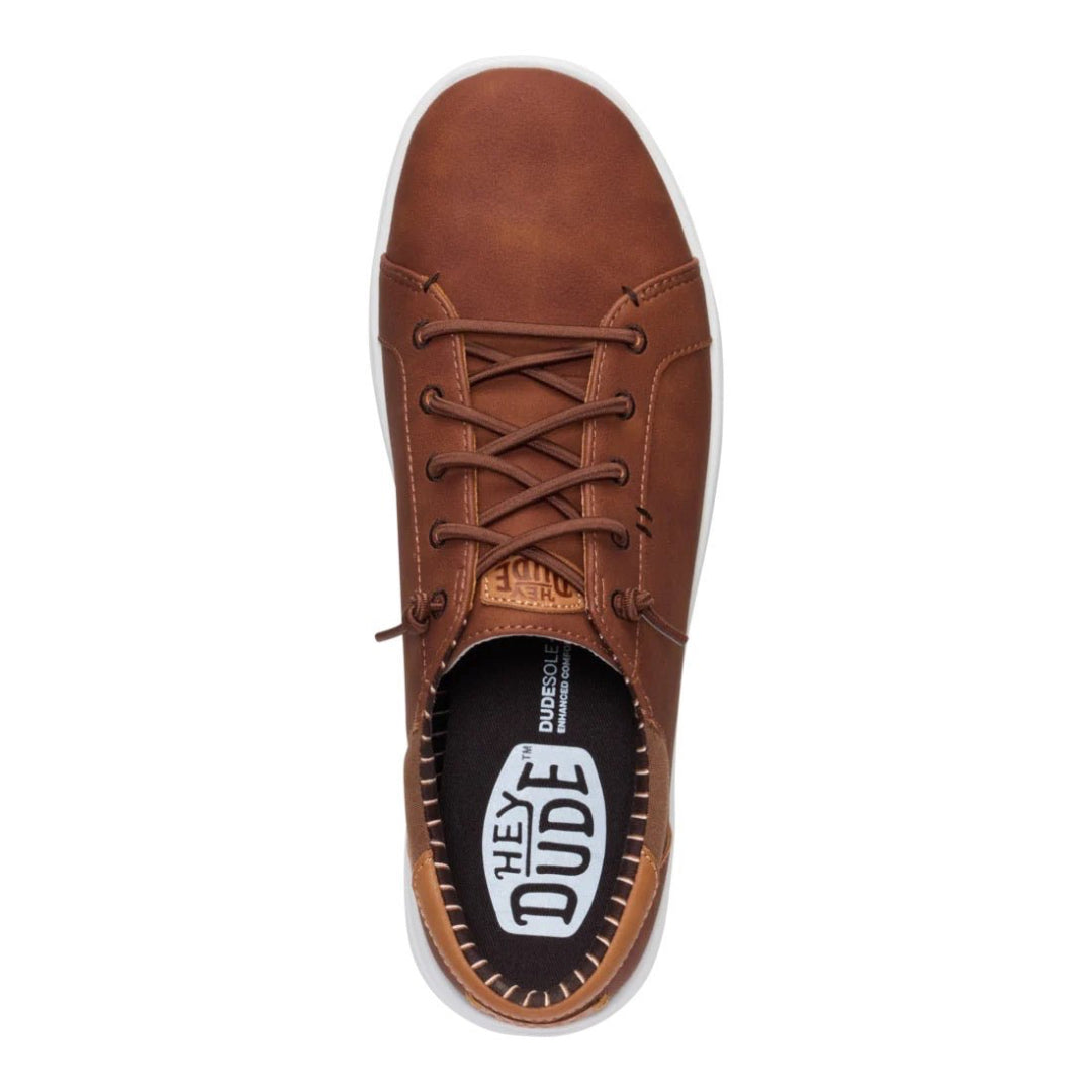 Hey Dude Mens Paul Pro Classic Lifestyle Shoes in Cognac