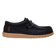 Hey Dude Mens Wally Full Grain Leather Black Tobacco Brown