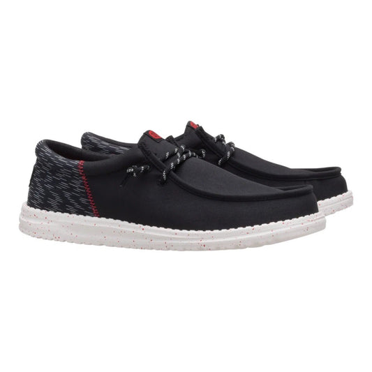 Hey Dude Mens Wally Funk  Lifestyle Shoes in Black and Multi