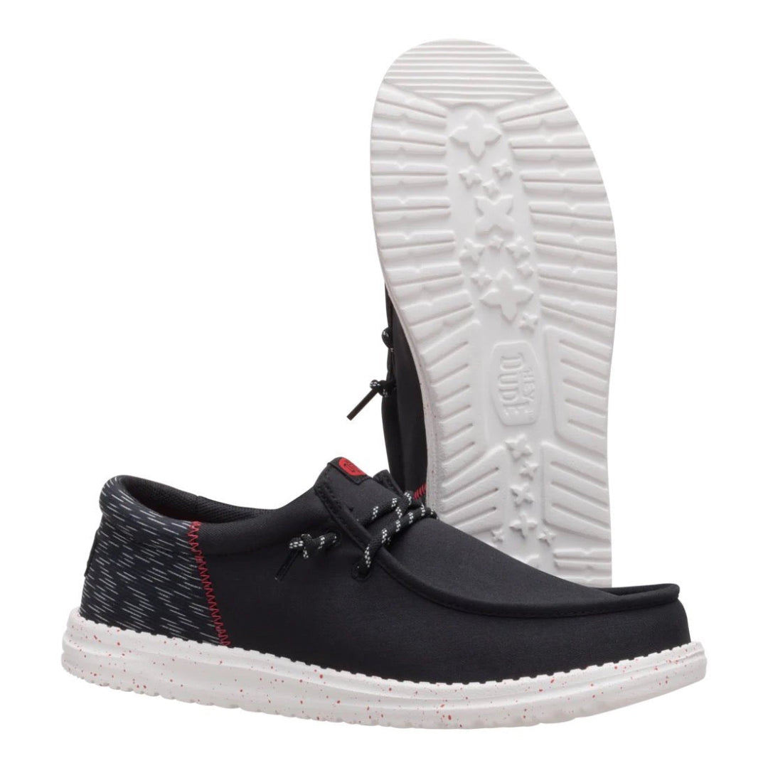 Hey Dude Mens Wally Funk  Lifestyle Shoes in Black and Multi