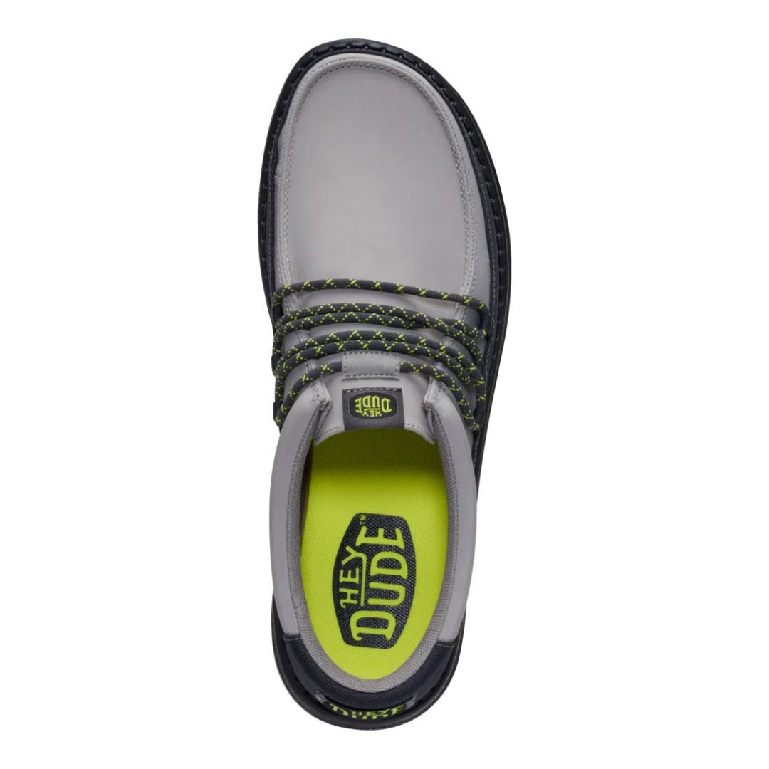 Hey Dude Mens Wally Guard Lifestyle Shoes in Black and Moon Grey